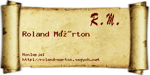 Roland Márton névjegykártya