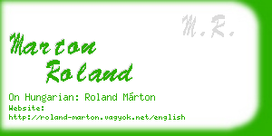 marton roland business card
