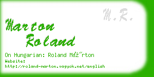 marton roland business card